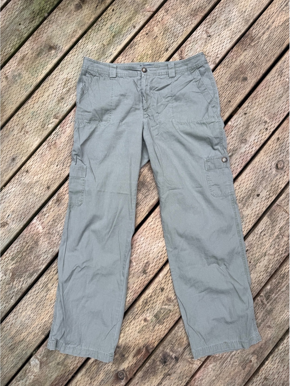Dockers Women's Casual Cargo Pants 100% Cotton Size 14 Green